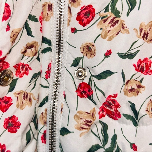 DRAPER JAMES RSVP Floral WhitePuffer Warm Zip Jacket Plus Pockets Beautiful XXL - Picture 6 of 8